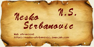 Neško Štrbanović vizit kartica
